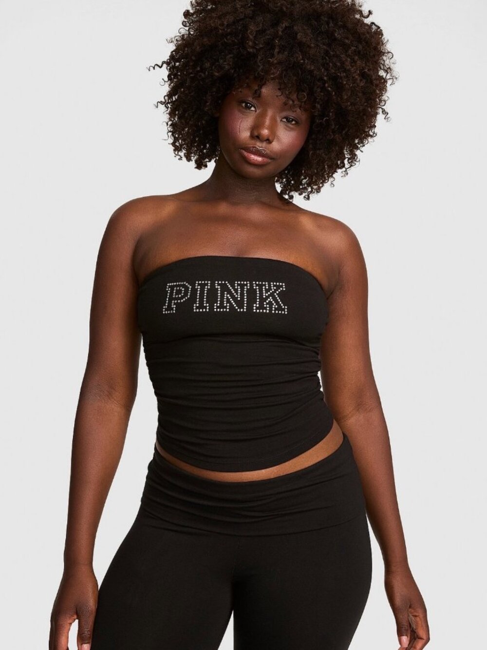 Victoria’s Secret PINK Rhinestone Bling Tube Top Black XXL